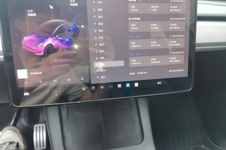 Used Tesla Model Y 2022 Performance High-Performance All-Wheel-Drive Version Odometer Close Up