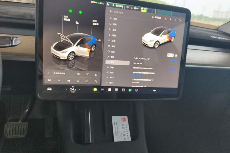 Used Tesla Model Y 2022 Revised Version Rear-Wheel Drive Audio And AC Panel