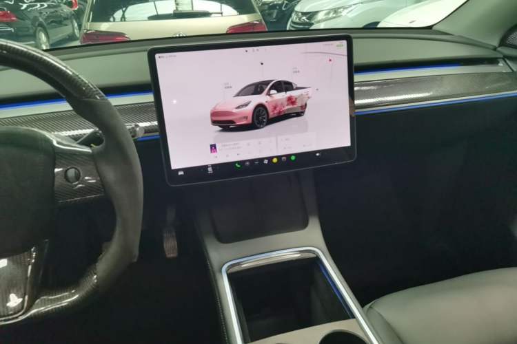 Used Tesla Model Y 2022 Revised Version Long-Range All-Wheel Drive Audio And AC Panel
