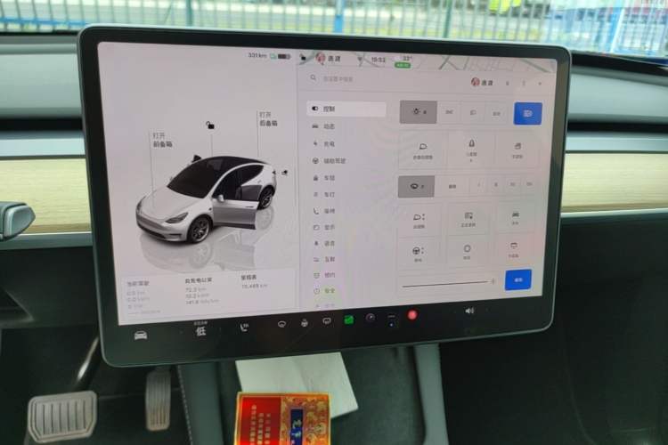 Used Tesla Model Y 2022 Revised Version Long-Range All-Wheel Drive Audio And AC Panel