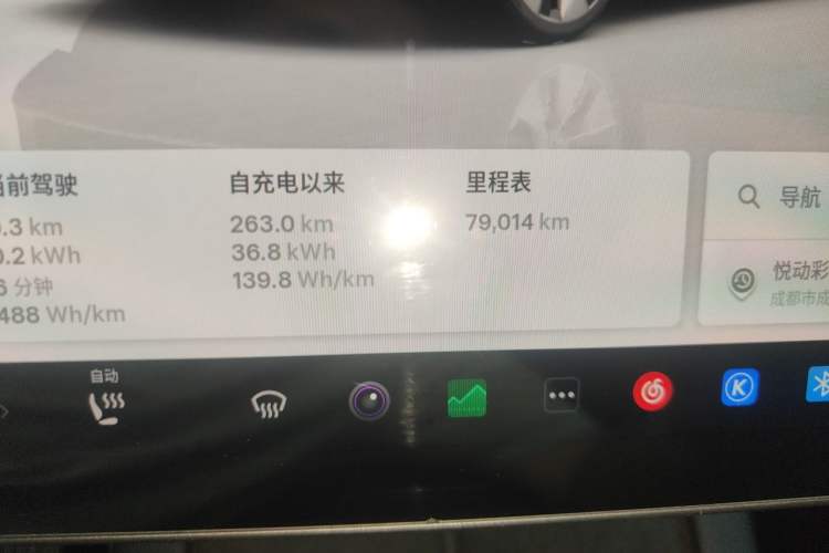 Used Tesla Model Y 2022 Revised Version Rear-Wheel Drive Odometer Close Up
