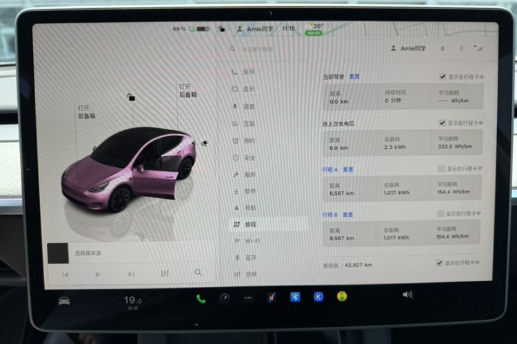 Used Tesla Model Y 2023 Rear-Wheel-Drive Version Odometer Close Up