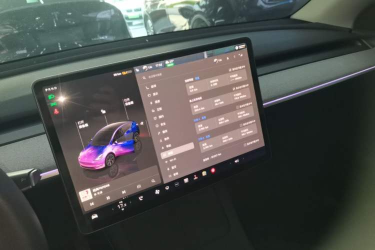 Used Tesla Model Y 2023 Long-Range All-Wheel-Drive Version Audio And AC Panel