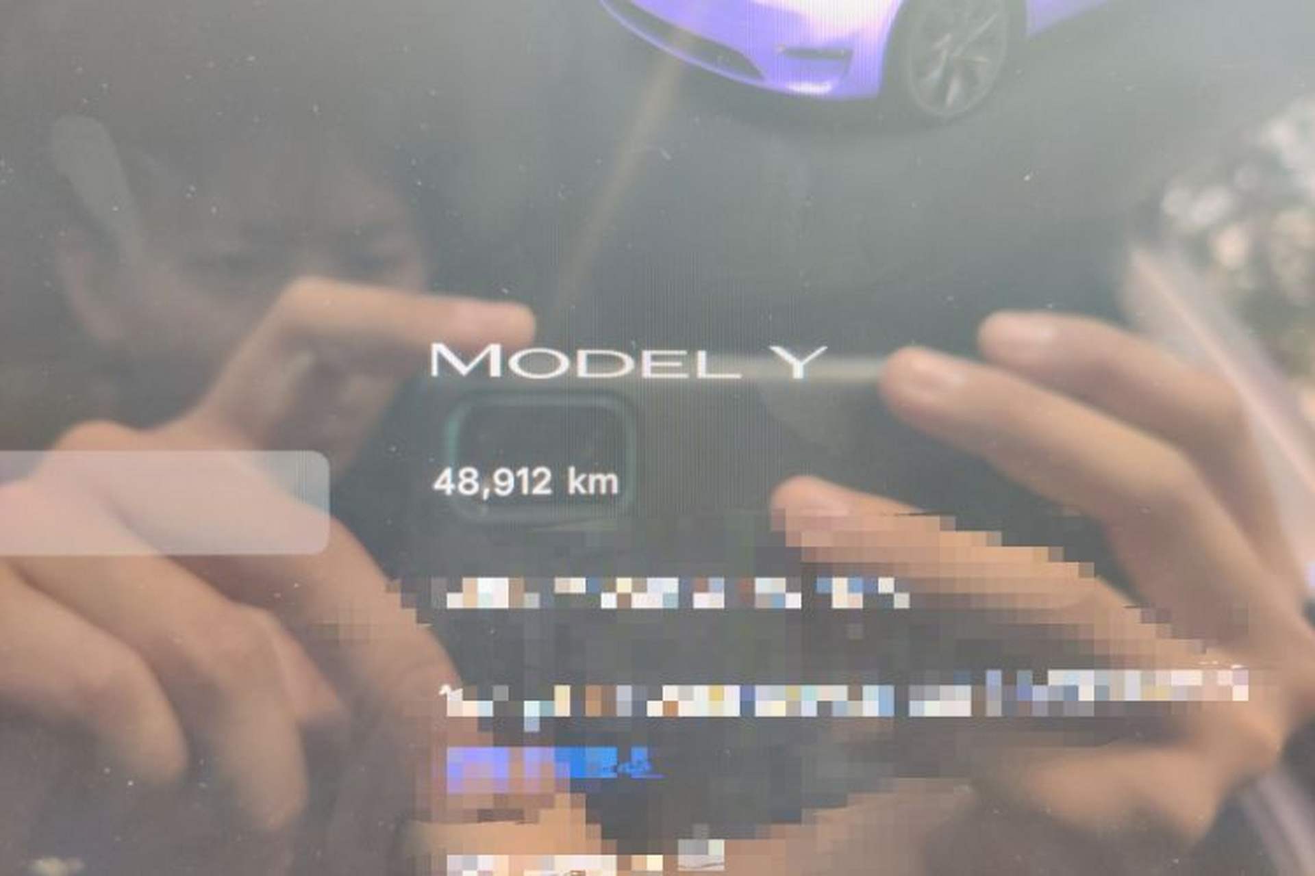 Used Tesla Model Y 2024 Rear-Wheel-Drive Version Odometer Close Up