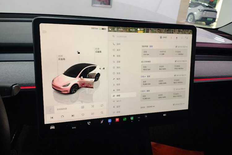 Used Tesla Model Y 2024 Long-Range All-Wheel-Drive Version Audio And AC Panel