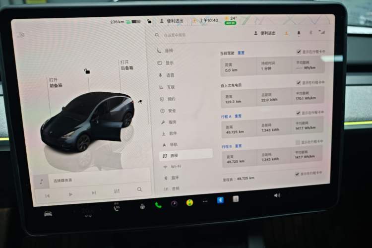 Used Tesla Model Y 2024 Rear-Wheel-Drive Version Audio And AC Panel
