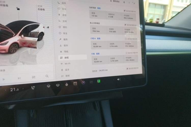 Used Tesla Model Y 2024 Rear-Wheel-Drive Version Odometer Close Up