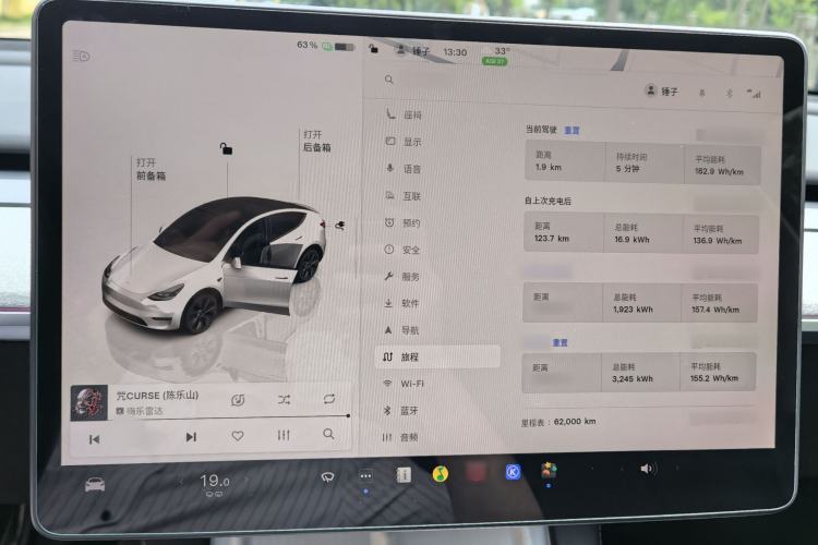 Used Tesla Model Y 2024 Rear-Wheel-Drive Version Audio And AC Panel