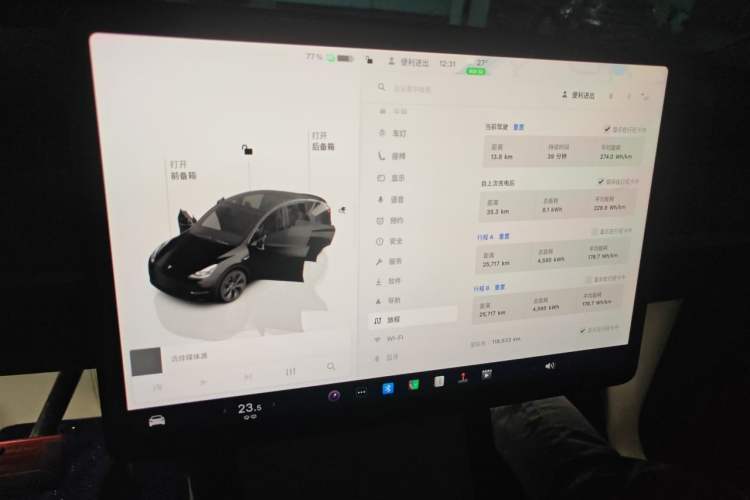 Used Tesla Model Y 2024 Long-Range All-Wheel-Drive Version Odometer Close Up