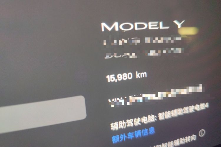 Used Tesla Model Y 2025 Long-Range All-Wheel-Drive Version Odometer Close Up