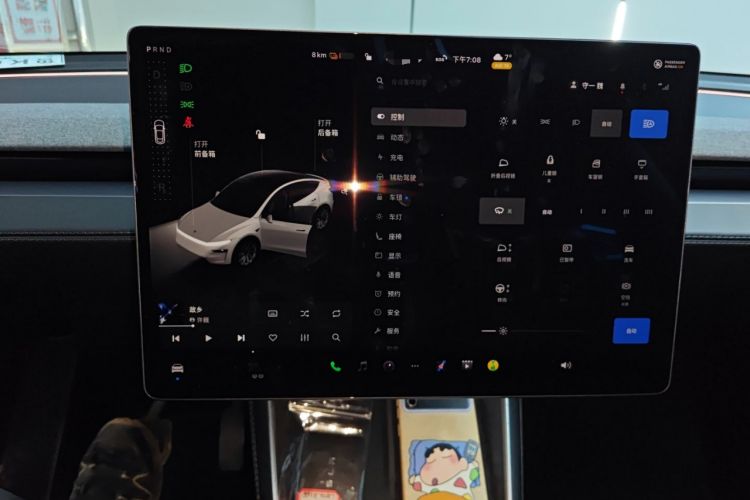 Used Tesla Model Y 2025 Long-Range All-Wheel-Drive Version Audio And AC Panel