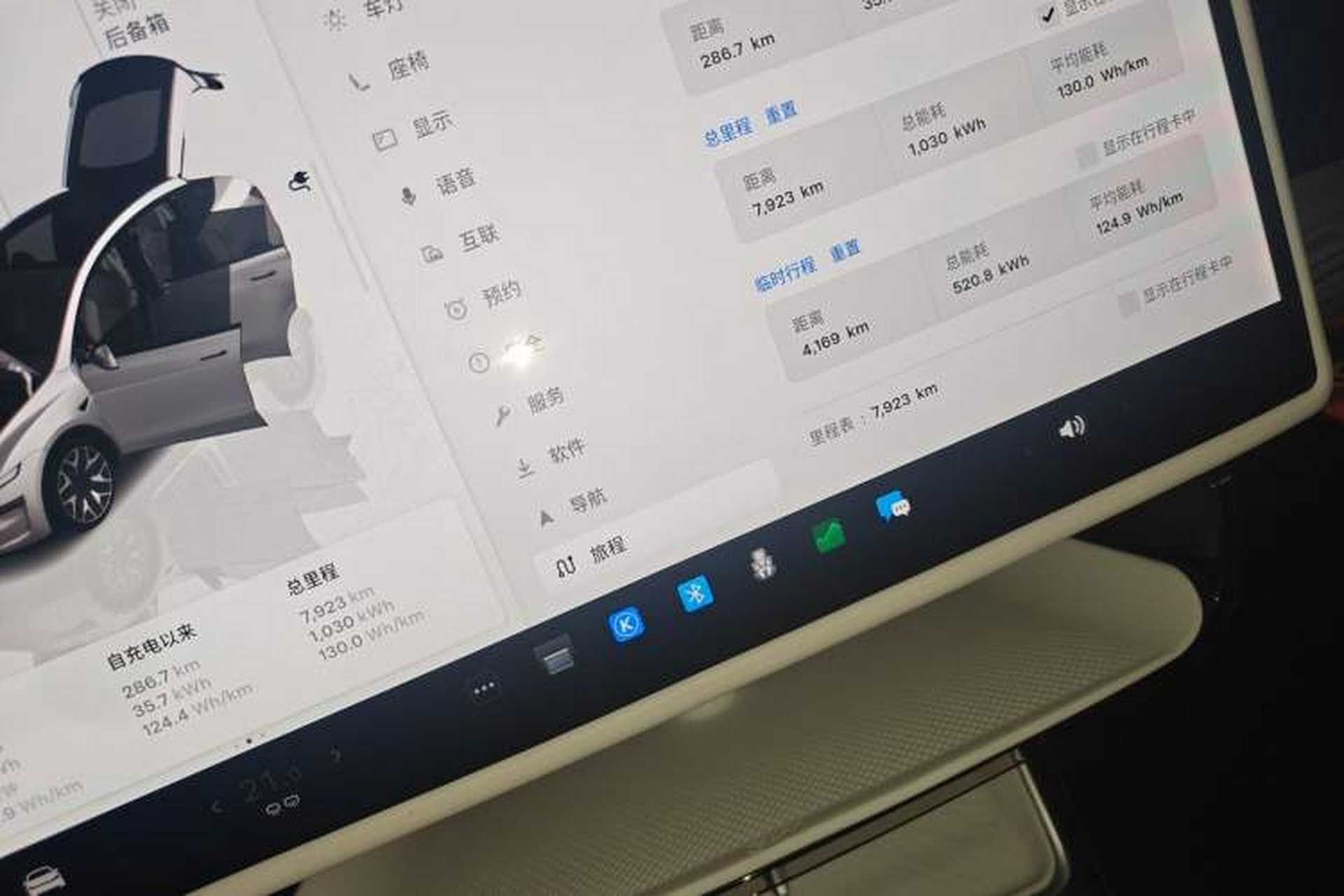 Used Tesla Model Y L 2025 Model Long-Range All-Wheel-Drive Version Odometer Close Up