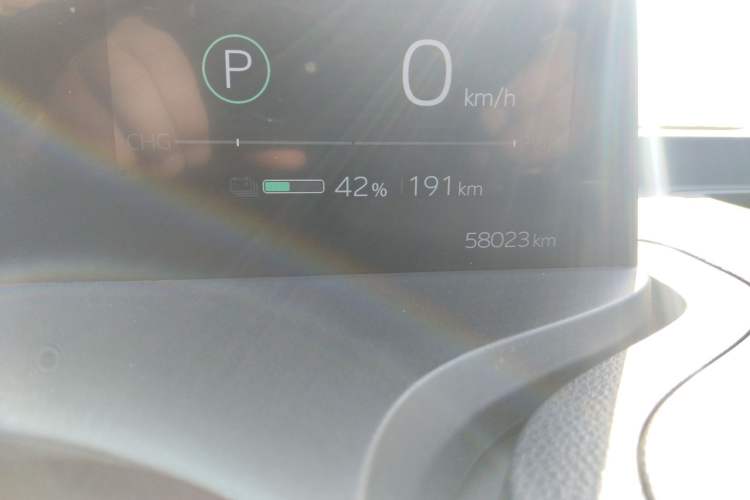 Used Toyota bZ3 2023 616 km Long-Range Premium Odometer Close Up