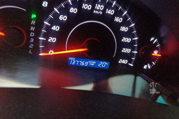 Used Toyota Camry 2012 200E Classic Elite Edition Odometer Close Up