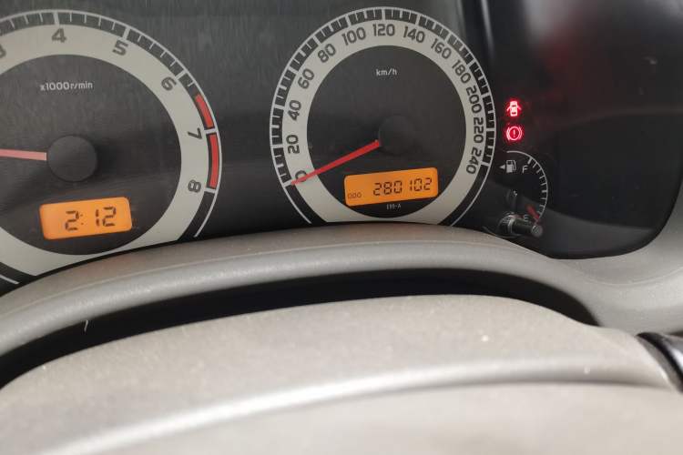 Used Toyota Corolla 2007 1.6L Manual GL Odometer Close Up