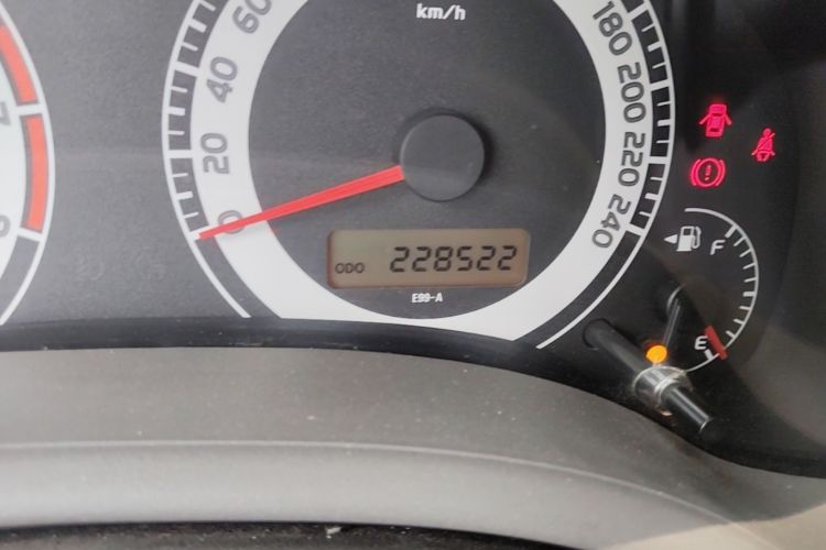 Used Toyota Corolla 2007 1.6L Manual GL Odometer Close Up