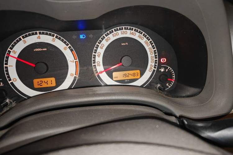 Used Toyota Corolla 2007 1.6L Manual GL Odometer Close Up