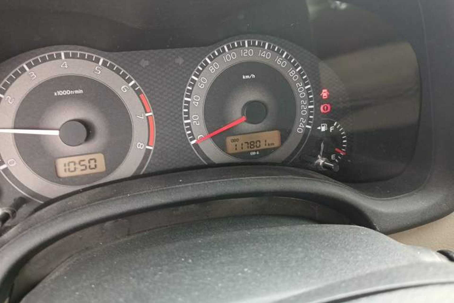 Used Toyota Corolla 2011 1.6L Manual GL Odometer Close Up
