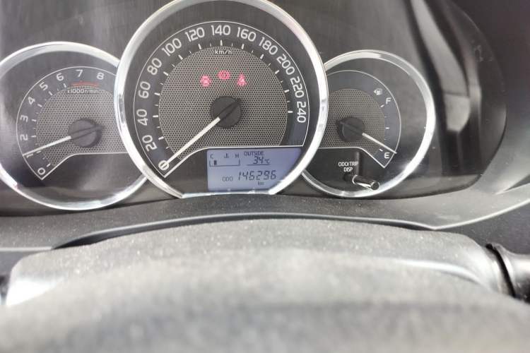 Used Toyota Corolla 2014 1.6L Manual GL Odometer Close Up