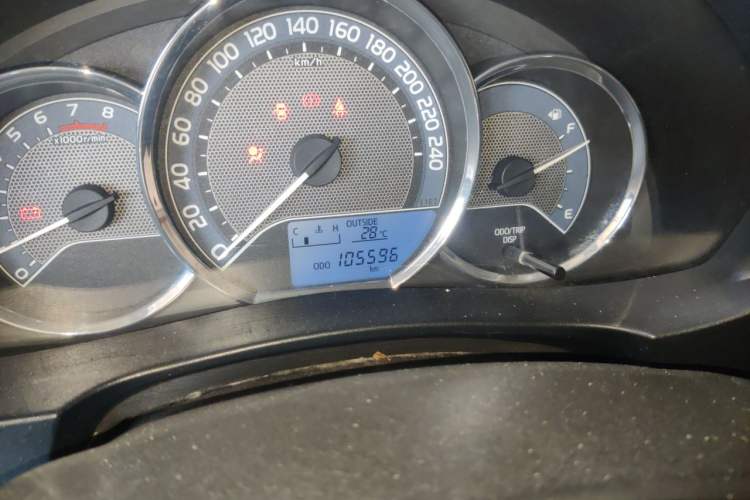 Used Toyota Corolla 2014 1.6L Manual GL Odometer Close Up