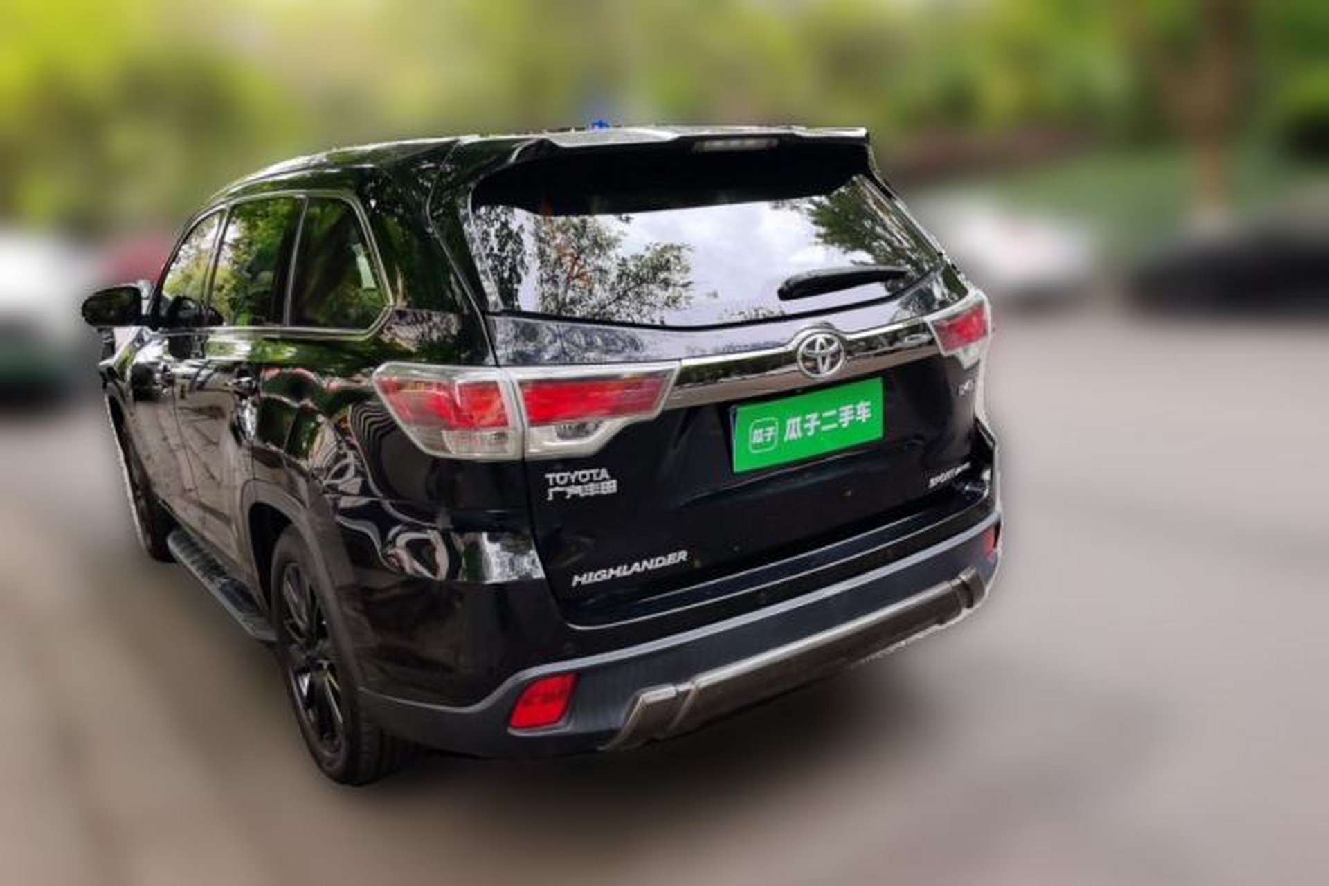 Used Toyota Highlander 2017 2.0T Four-Wheel Drive Black Edition Limited Model Rear Left 45 Deg