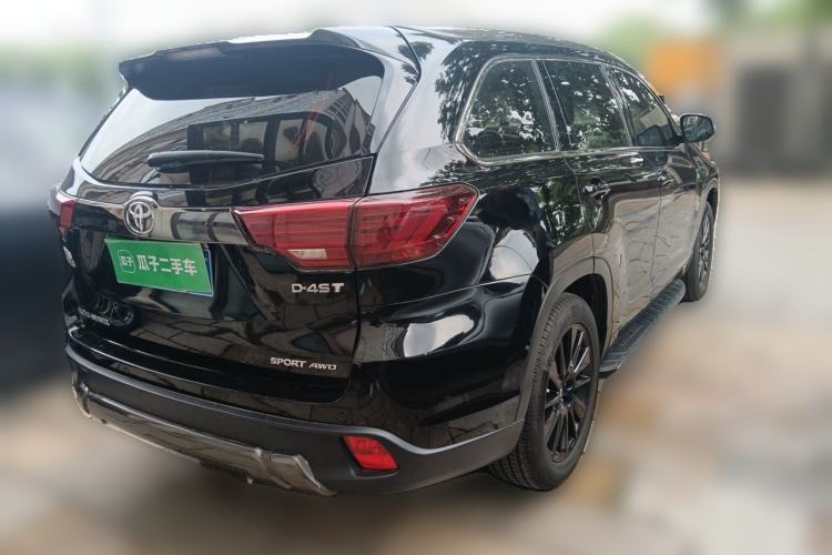 Used Toyota Highlander 2017 2.0T Four-Wheel Drive Black Edition Limited Model Rear Right 45 Deg