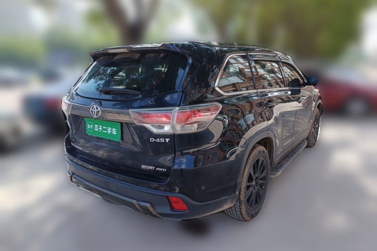 Used Toyota Highlander 2017 2.0T Four-Wheel Drive Black Edition Limited Model Rear Right 45 Deg