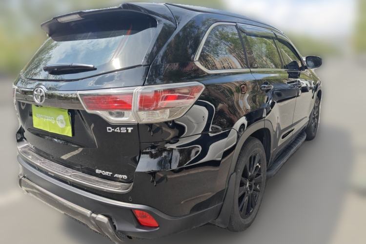 Used Toyota Highlander 2017 2.0T Four-Wheel Drive Black Edition Limited Model Rear Right 45 Deg