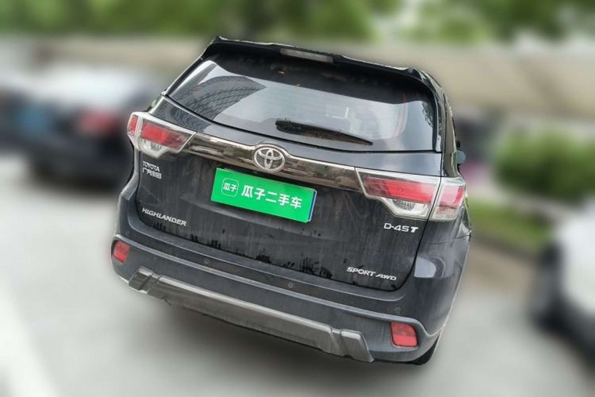 Used Toyota Highlander 2017 2.0T Four-Wheel Drive Black Edition Limited Model Rear Right 45 Deg