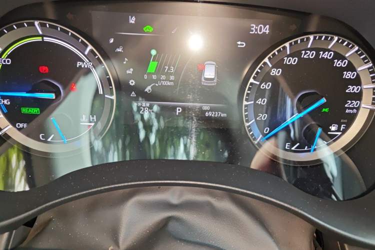 Used Toyota Highlander 2022 Dual-Engine 2.5L Four-Wheel Drive Prestige Version 7 Seats Odometer Close Up