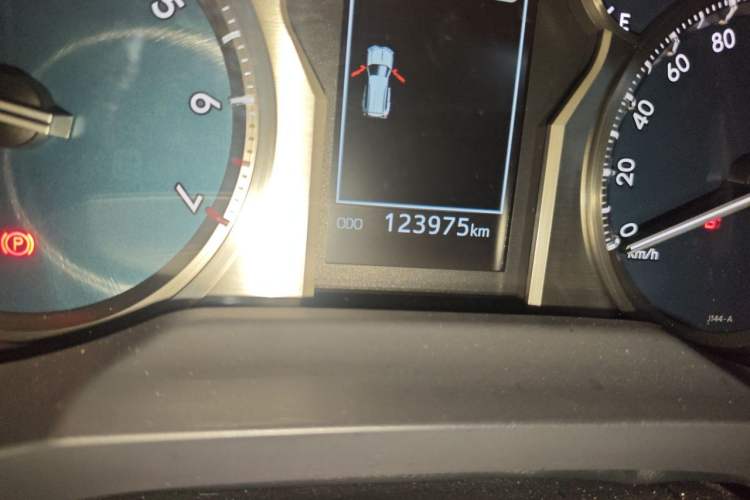 Used Toyota Prado 2018 3.5L Automatic TX-L with Rear-Mounted Spare Tire Odometer Close Up