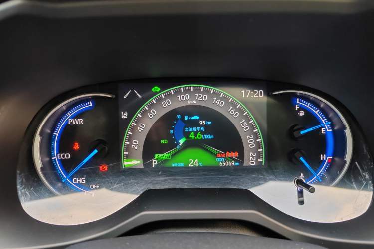 Used Toyota RAV4 2021 Dual-Engine 2.5L E-CVT Four-Wheel Drive Elite PLUS Edition Odometer Close Up