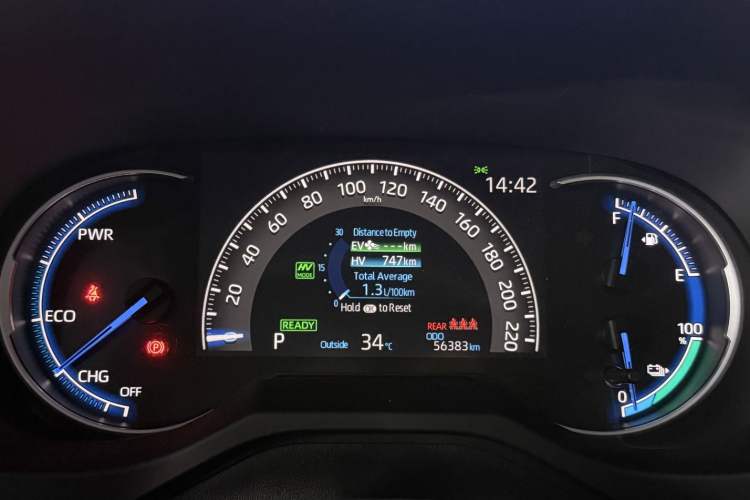 Used Toyota RAV4 Rongfang Plug-in Hybrid 2021 2.5L Two-Wheel Drive Elite Pro Odometer Close Up