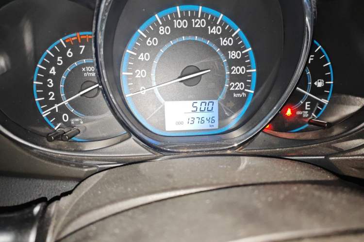Used Toyota Vios 2014 1.3L Manual Value Edition Odometer Close Up