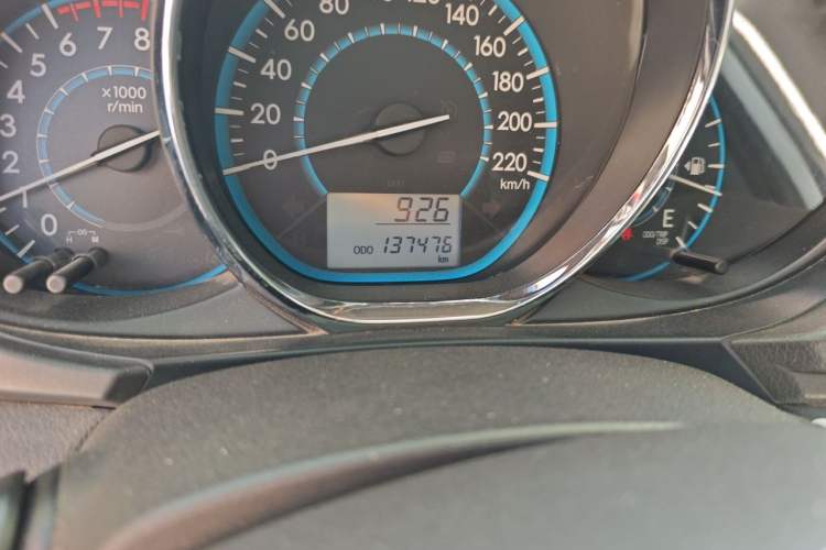 Used Toyota Vios 2014 1.3L Manual Value Edition Odometer Close Up
