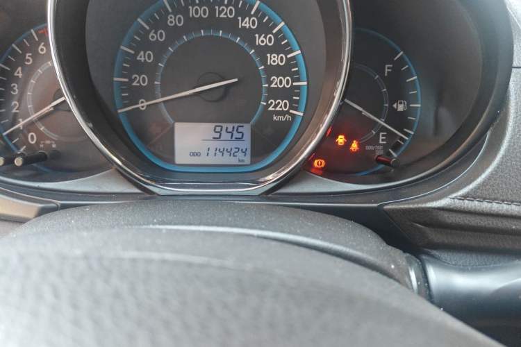 Used Toyota Vios 2014 1.3L Manual Value Edition Odometer Close Up