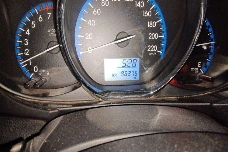 Used Toyota Vios 2017 1.5L Manual Trend Edition Odometer Close Up