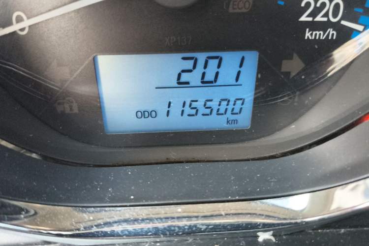 Used Toyota Vios 2017 1.3L Manual Front-Drive Version Odometer Close Up
