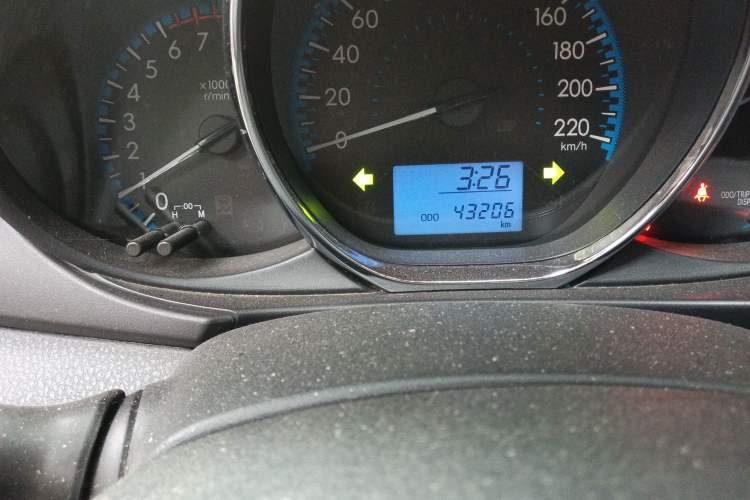 Used Toyota Vios 2017 1.3L Manual Front-Drive Version Odometer Close Up