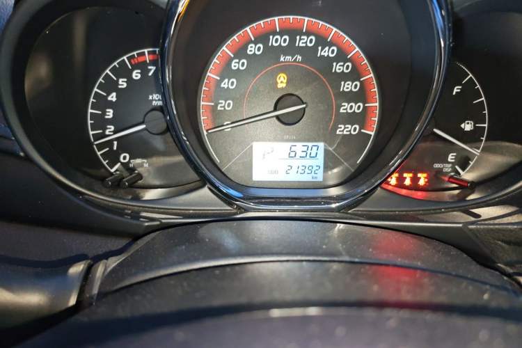Used Toyota Vios 2021 1.5L CVT Innovation Edition Odometer Close Up