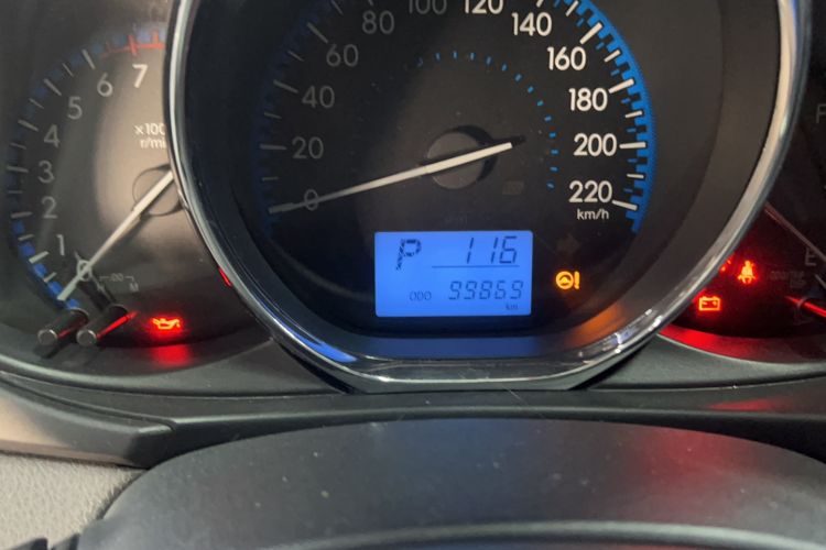 Used Toyota Vios FS 2017 1.3L CVT Sharp Edition Odometer Close Up