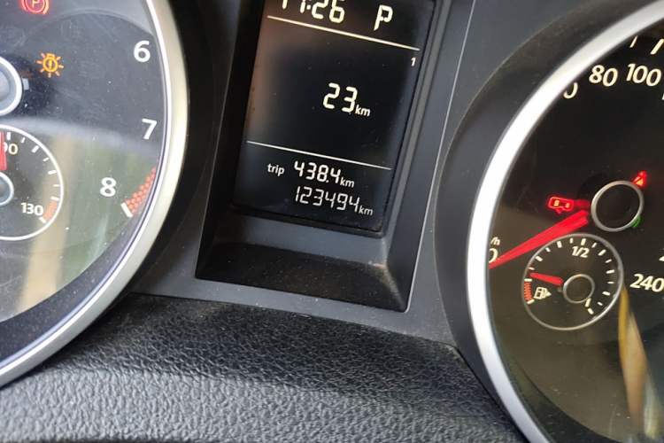 Used Volkswagen Golf 2012 1.6L Automatic Comfort Model Odometer Close Up