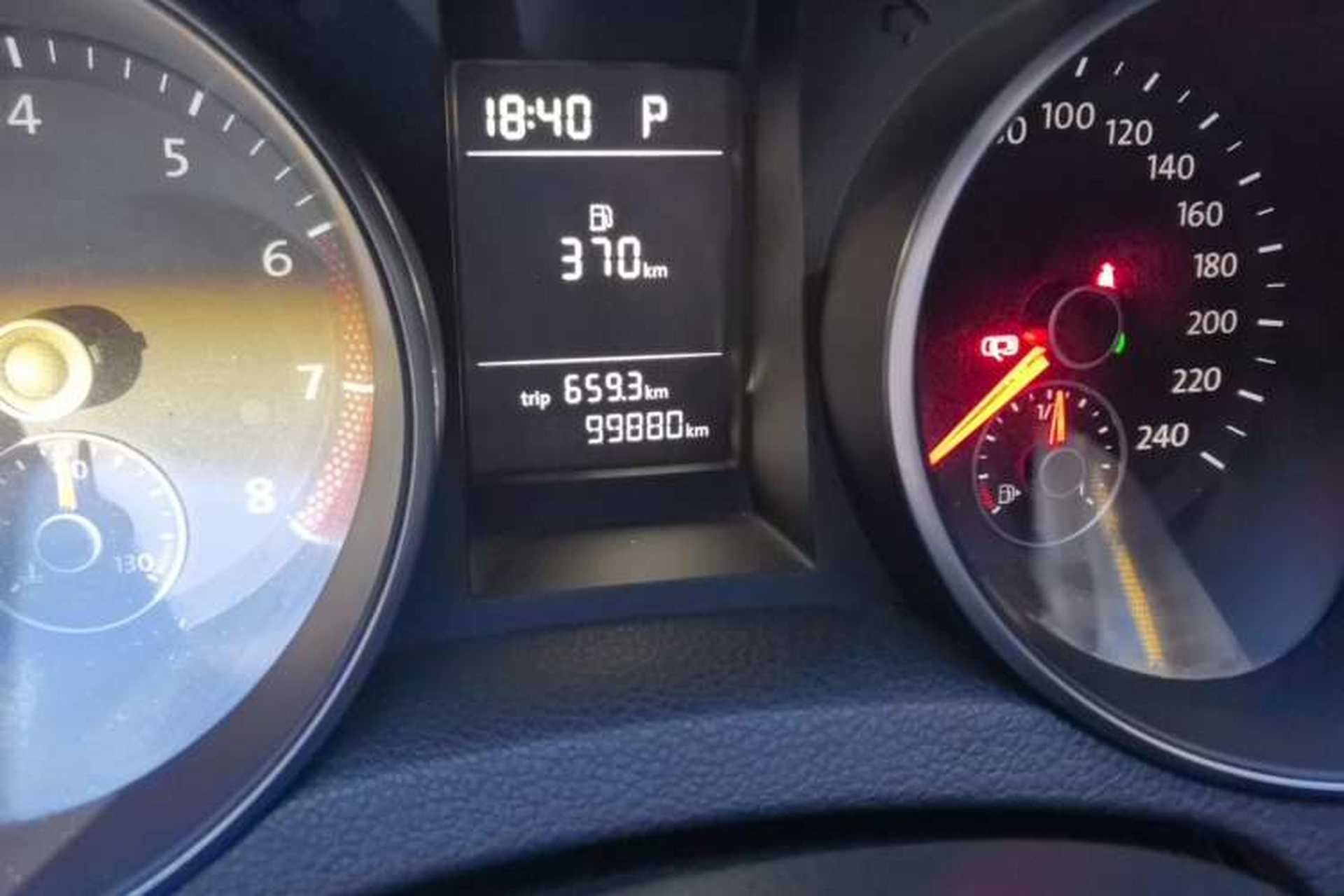 Used Volkswagen Golf 2012 1.4 TSI Automatic Comfort Edition Odometer Close Up