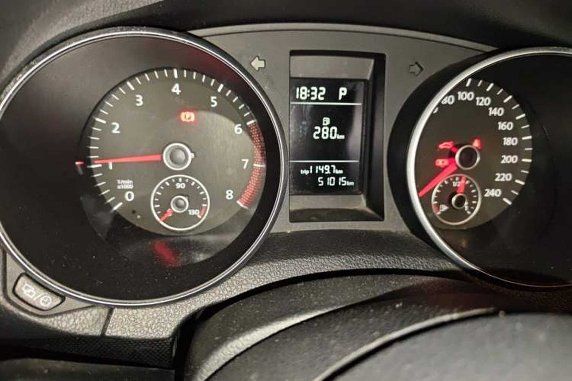 Used Volkswagen Golf 2014 1.6L Automatic Comfort Model Odometer Close Up