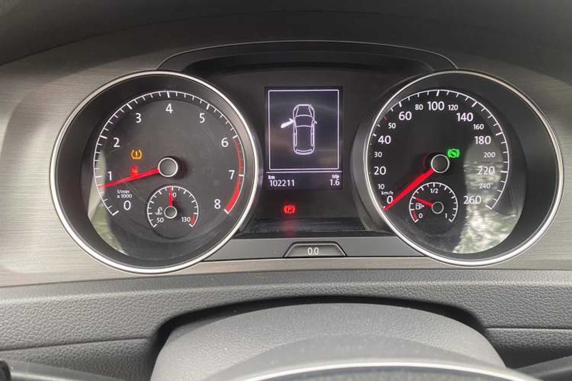 Used Volkswagen Golf 2016 1.6L Automatic Comfort Model Odometer Close Up