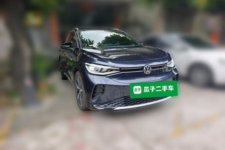 Used Volkswagen ID.4 CROZZ 2021 Yeyue First-Edition Two-Wheel-Drive Version Front Right 45 Deg