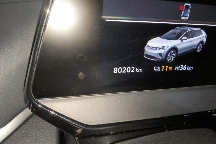Used Volkswagen ID.4 CROZZ 2021 Long-Range PURE+ Two-Wheel Drive Version Odometer Close Up