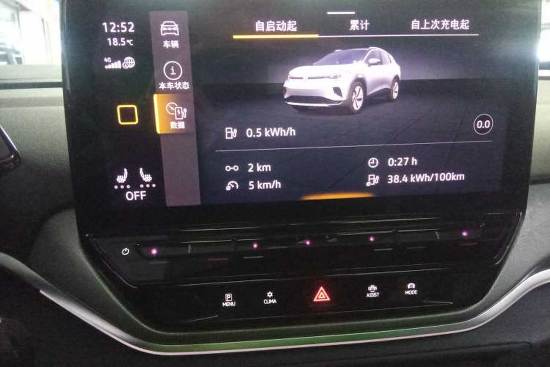 Used Volkswagen ID.4 CROZZ 2021 Long-Range PRO Two-Wheel Drive Version Audio And AC Panel