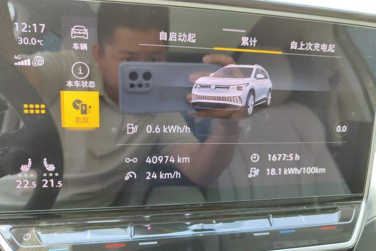 Used Volkswagen ID.6 X 2022 Smart Enjoyment Long-Range Edition Odometer Close Up