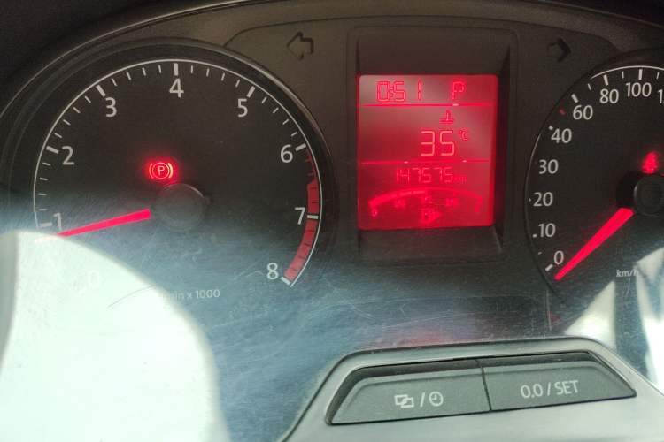 Used Volkswagen Jetta 2013 1.6L Automatic Comfort Model Odometer Close Up
